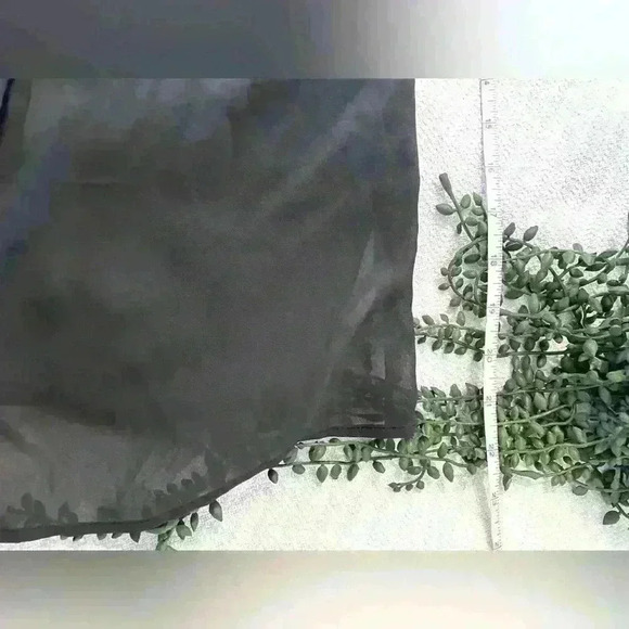 Y2K Victoria’s Secret Sheer Button Down Ruffle Tunic Blouse Black Medium - Picture 5 of 8